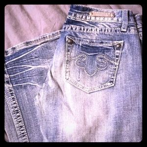 Re-Rock by Express Faded Destructed Bootcut Jeans